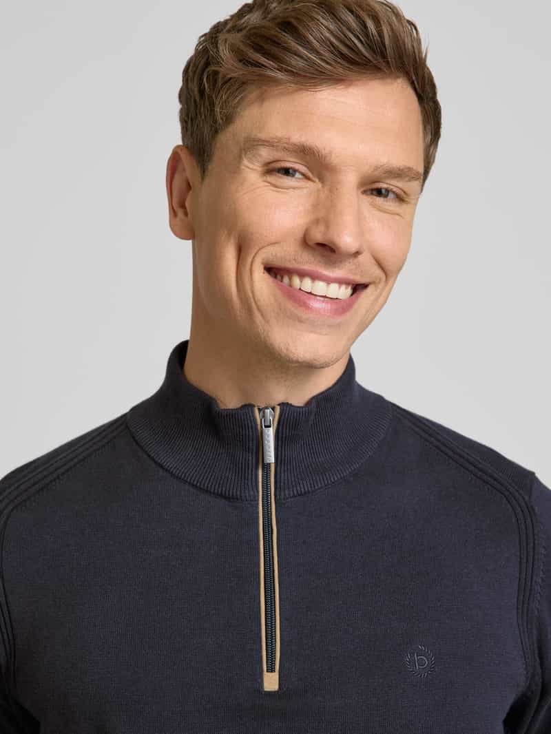 Bugatti Gebreide pullover met logostitching