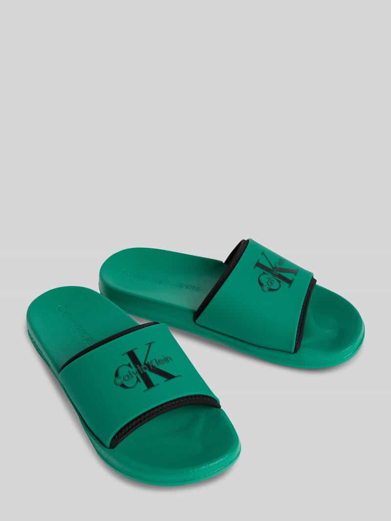 Badslippers met logoprint