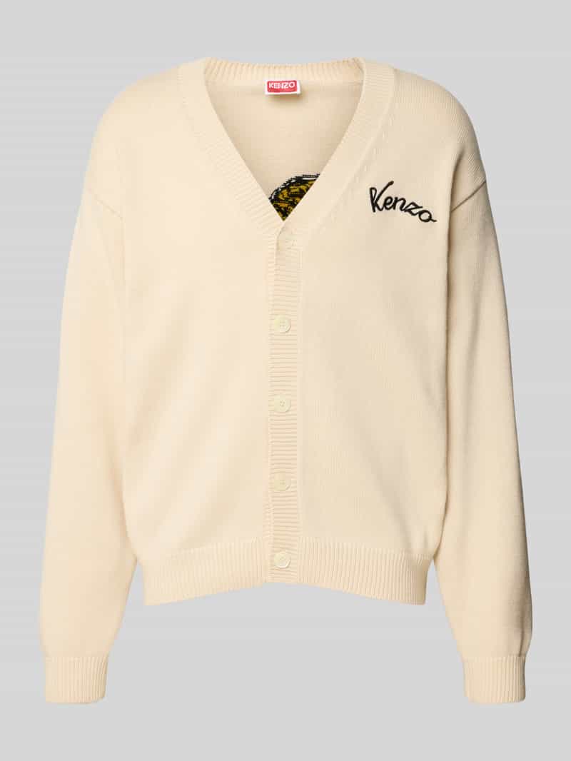 Kenzo Cardigan van wol met geborduurd logo