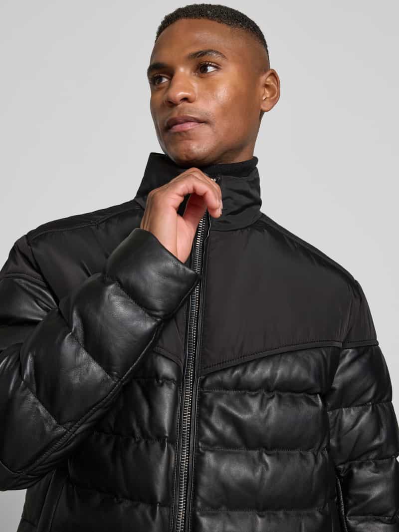 Boss Regular fit gewatteerd jack van lamsleer model 'MERSINO 1'