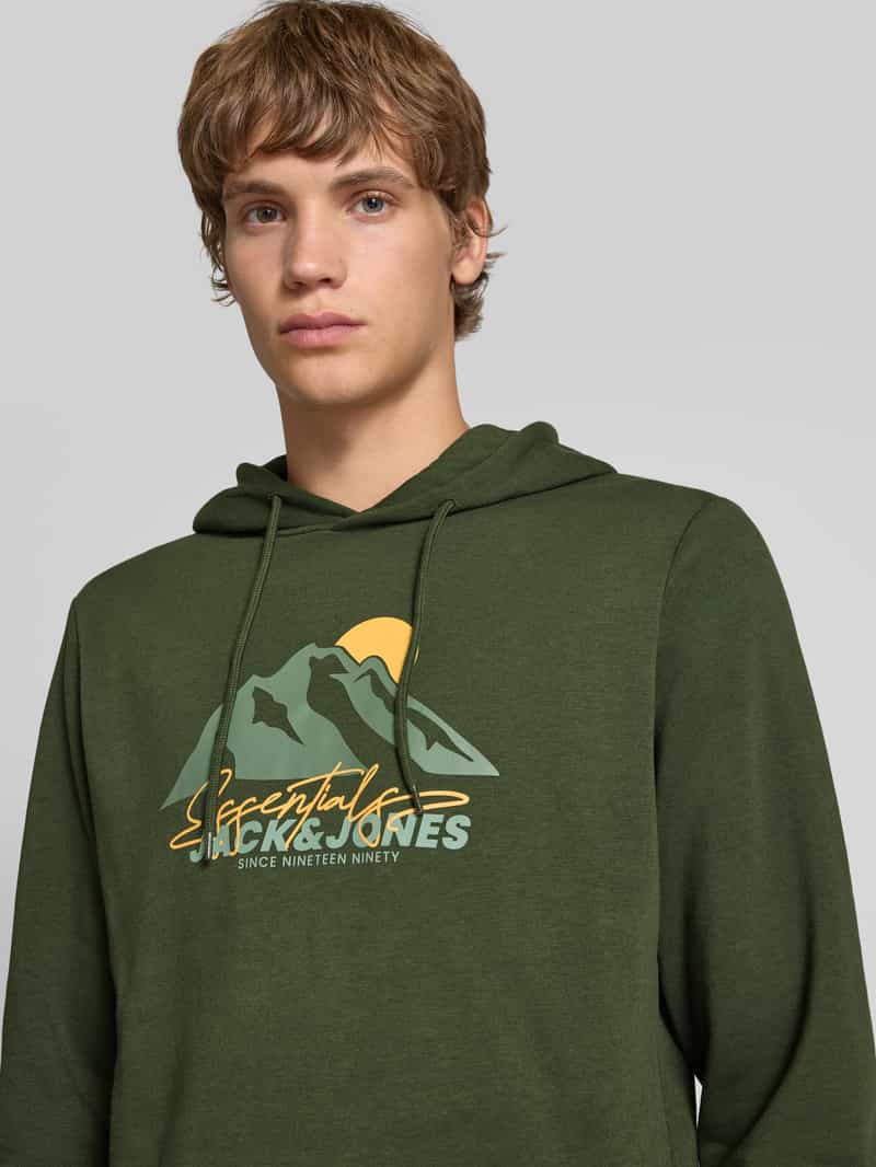 jack & jones Hoodie met motiefprint model 'SUN'