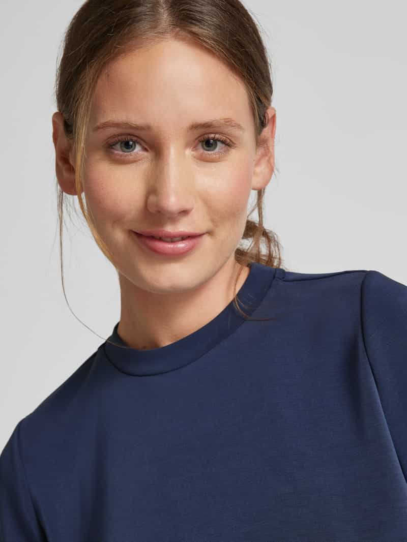 Selected Femme T-shirt met geribde ronde hals