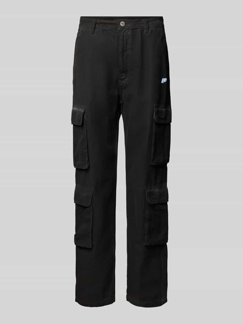 Pegador Wide leg cargobroek met logopatch
