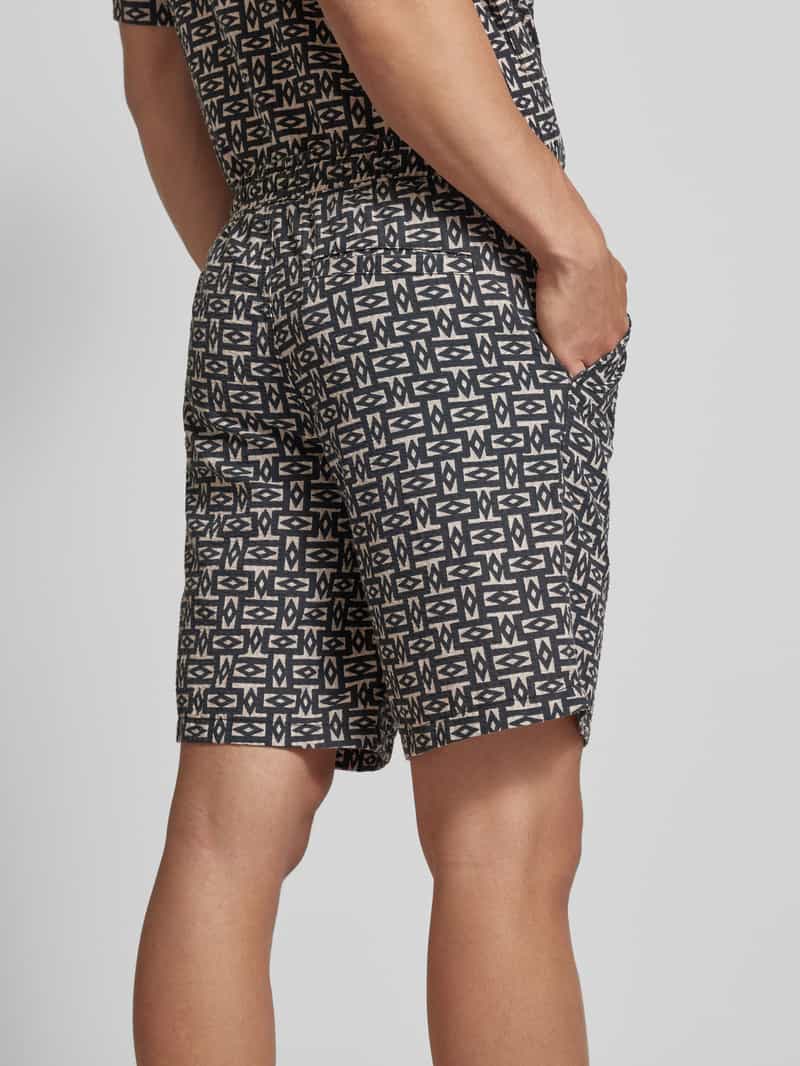 jack & jones Regular fit korte broek met all-over print model 'JAIDEN'