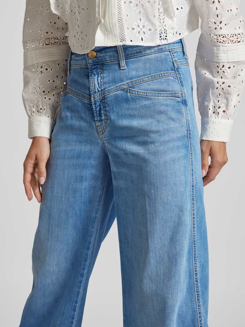 CAMBIO Wide leg jeans met verkort model 'AIMEE'