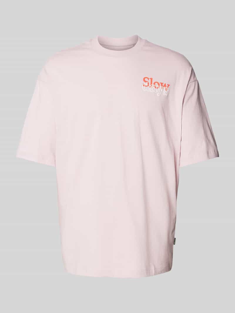 Blend Oversized T-shirt met labelstitching model 'JAIDEN'