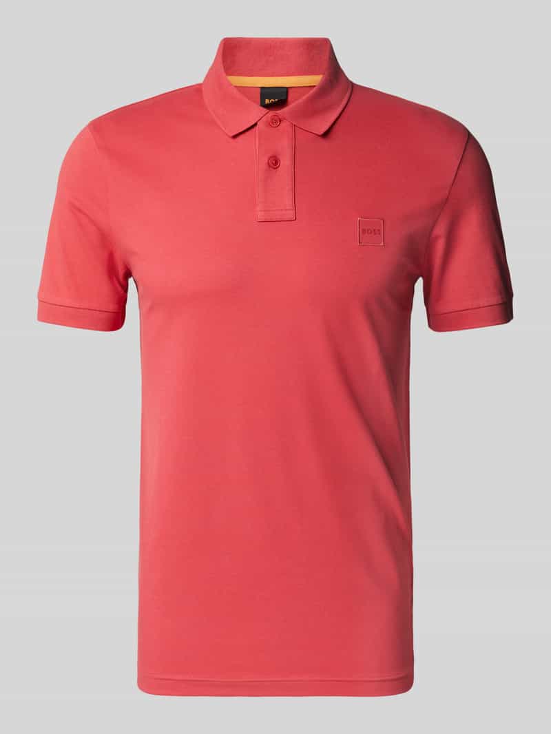 Boss Orange Slim fit poloshirt met labelbadge model 'Passenger'