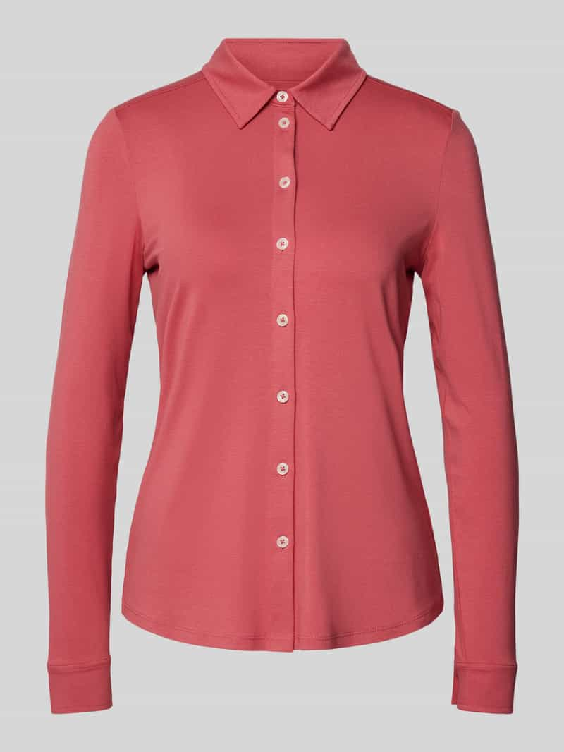 MARC O POLO Regular fit jersey blouse met lange mouwen van viscosemix met klassieke kentkraag