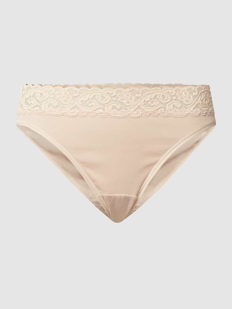 Hanro Slip van katoen met kant model 'Moments'