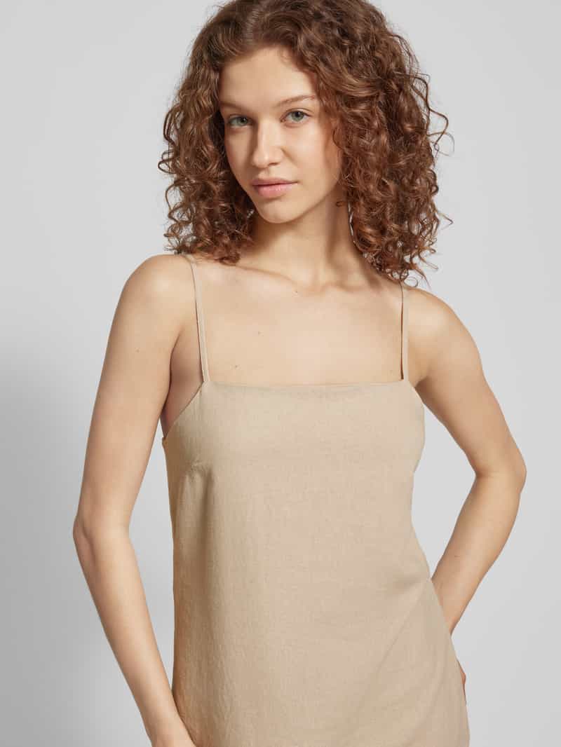 Only Linnen jurk met vierkante hals model 'CARO'
