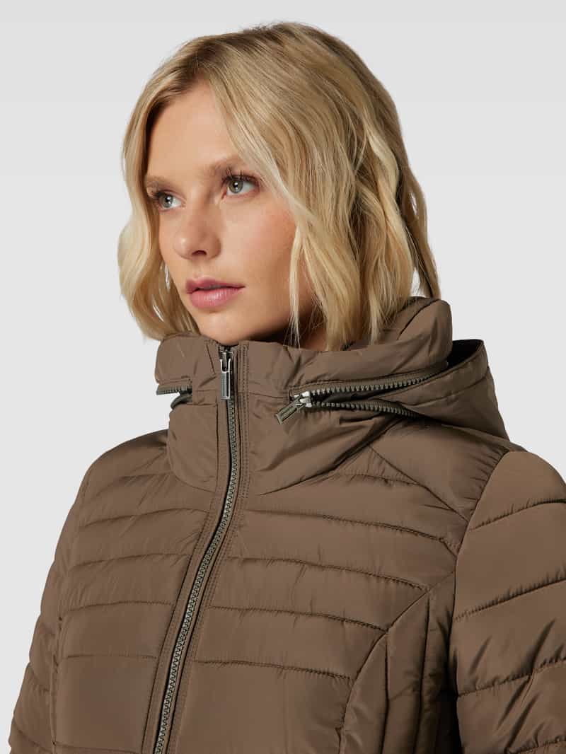 Soyaconcept Gewatteerde lange jas met afneembare capuchon model 'Nina'