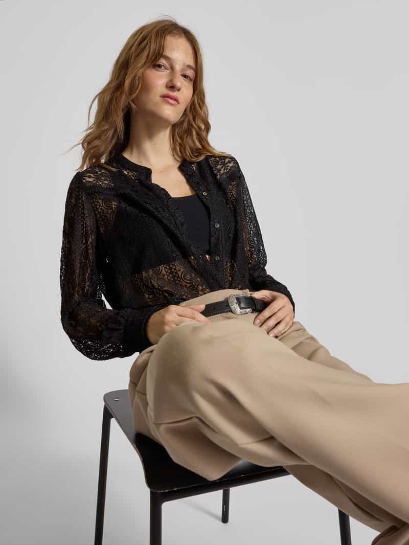 Only Regular fit blouse van transparant kant model 'REBA'