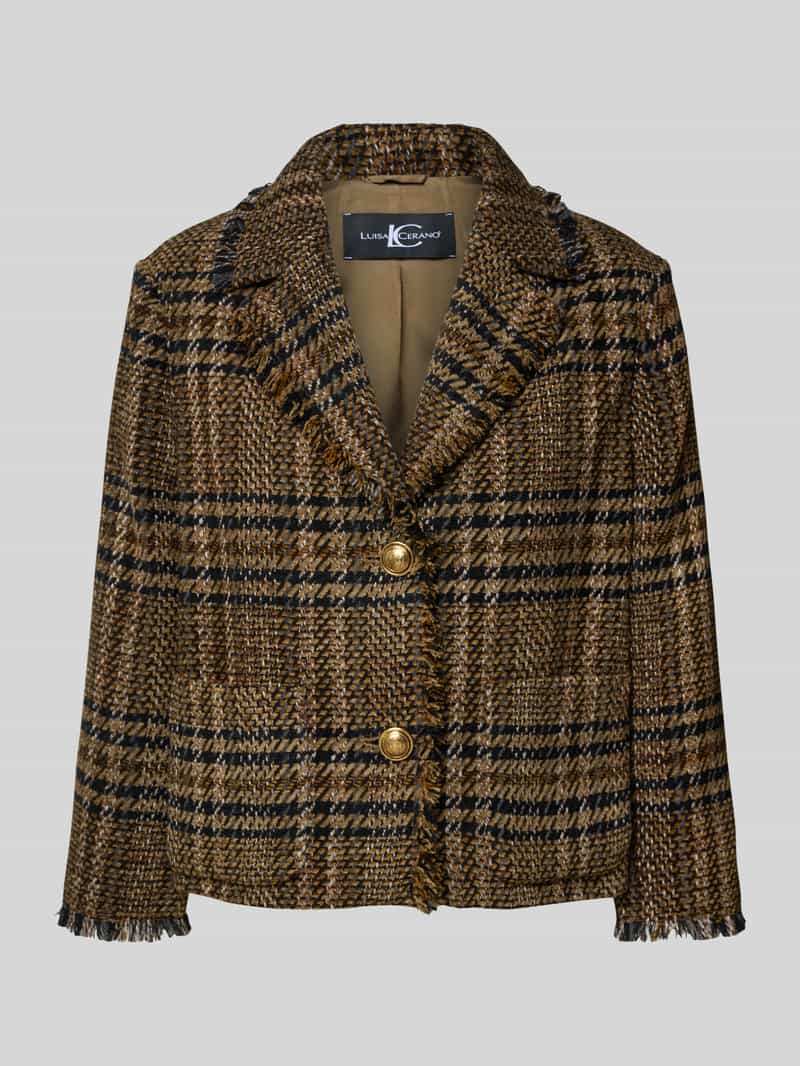 LUISA CERANO Regular fit blazer met franjes