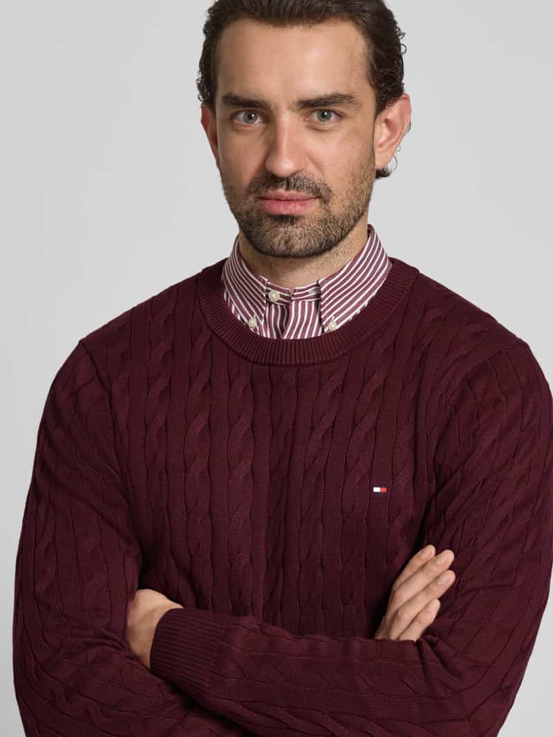 Tommy Hilfiger Regular fit gebreide pullover van zuiver katoen