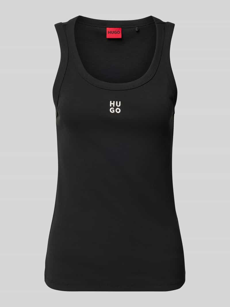 HUGO Tanktop met labelstitching model 'Datamia'