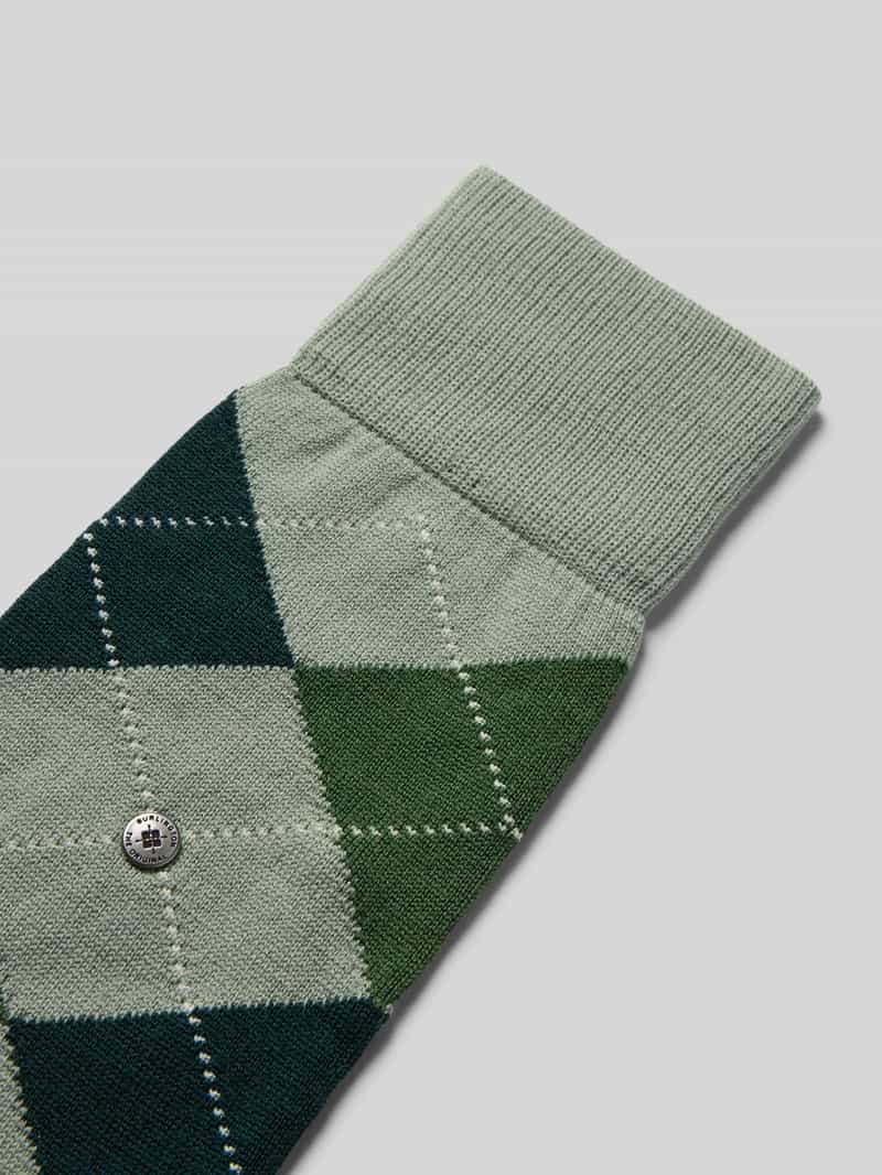 Burlington Sokken van scheerwolmix met labeldetail