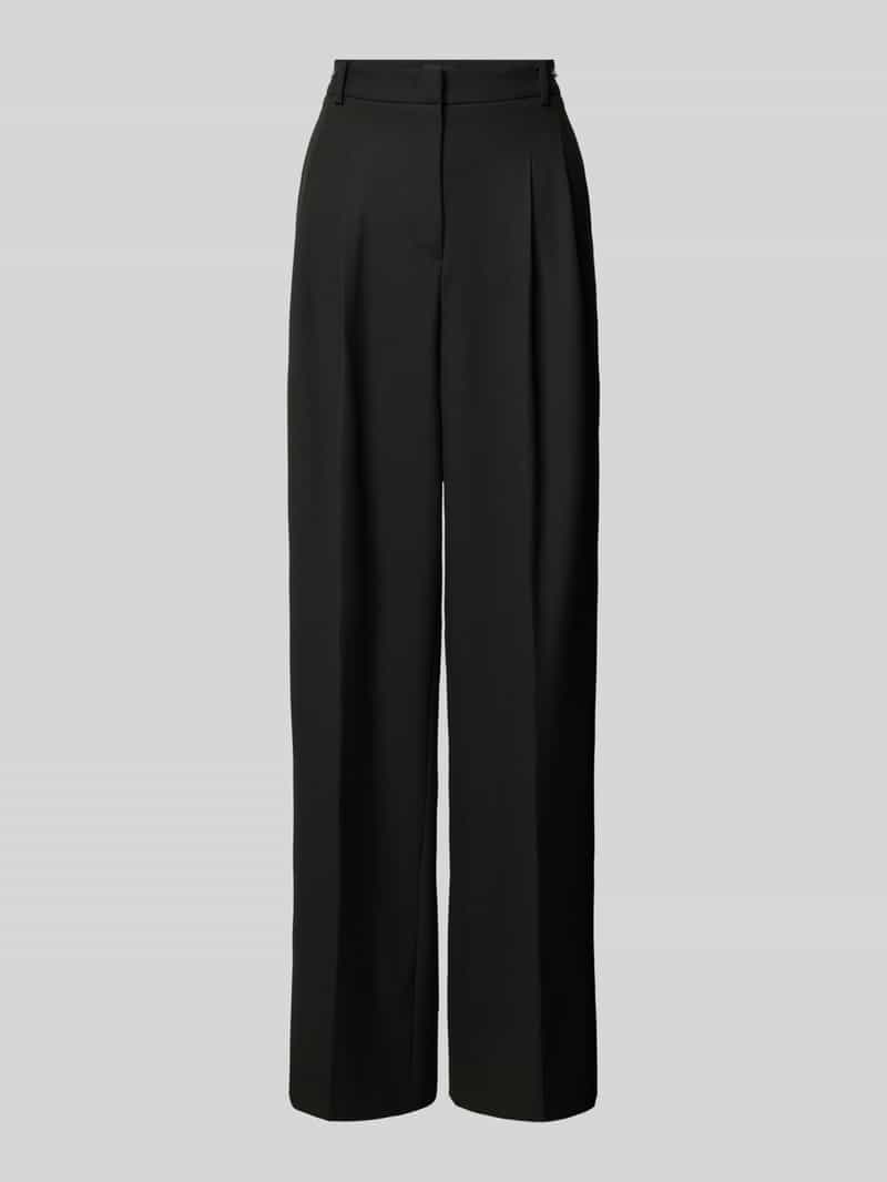 CAMBIO Wide leg stoffen broek met bandplooien model 'ANNY'
