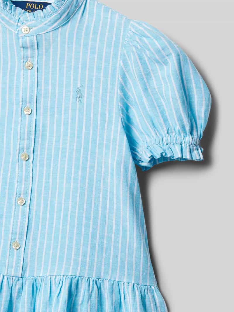 Polo Ralph Lauren Kids Linnen jurk met korte knoopsluiting