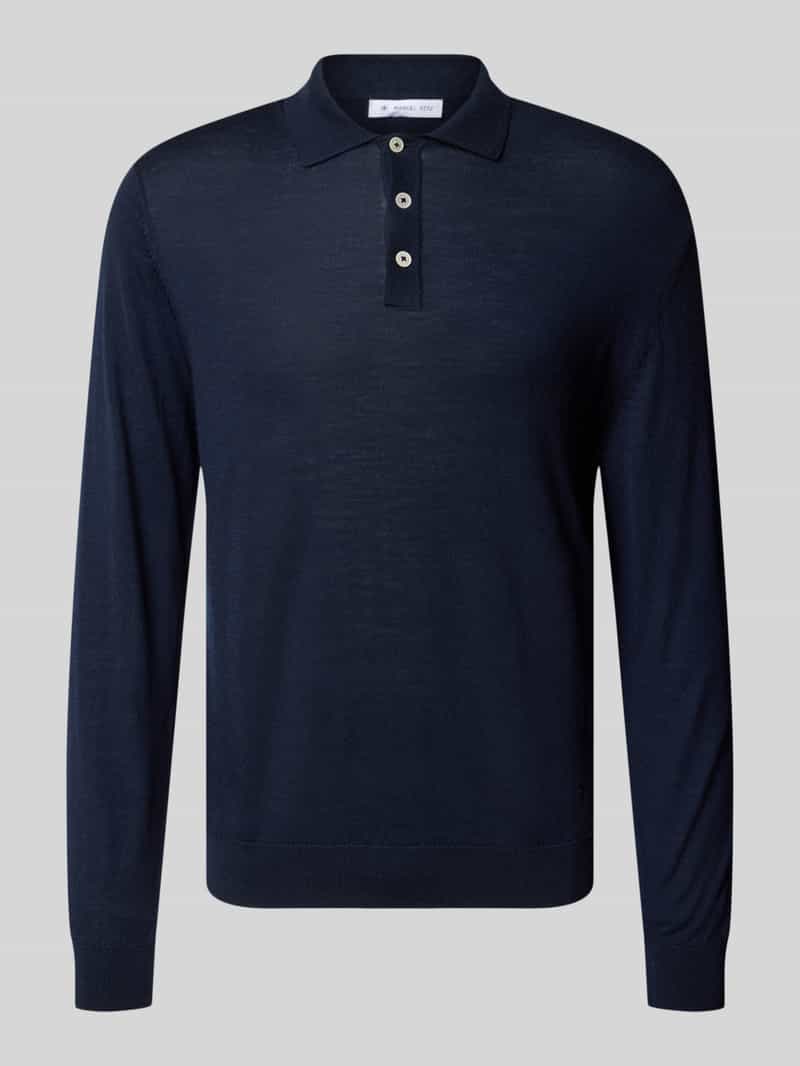 Manuel Ritz Regular fit poloshirt van scheerwol