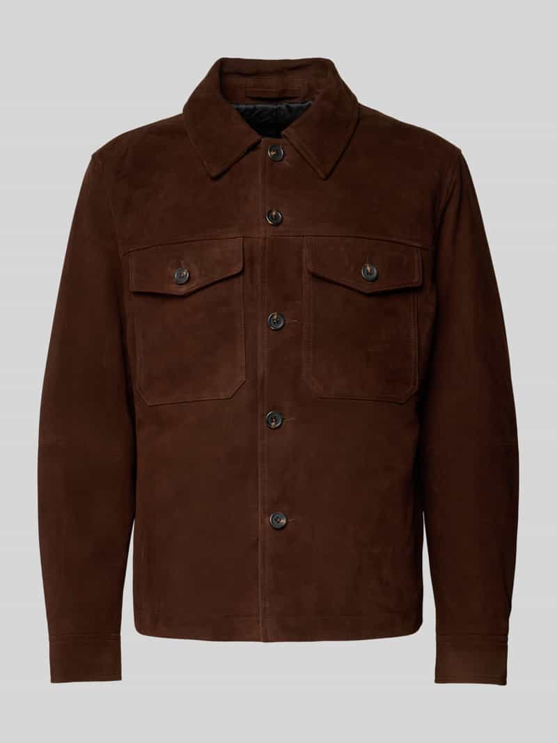 Selected Homme Regular fit leren jack in suèdelook model 'THOM SUEDE'