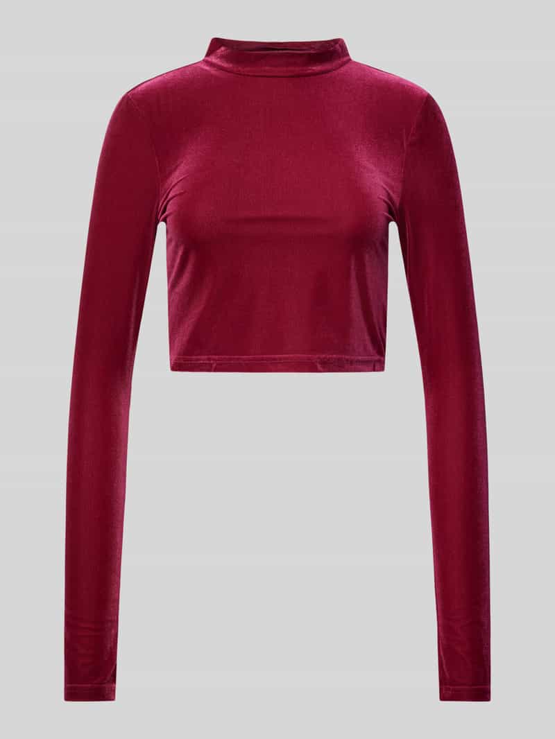 Kort shirt met lange mouwen en opstaande kraag