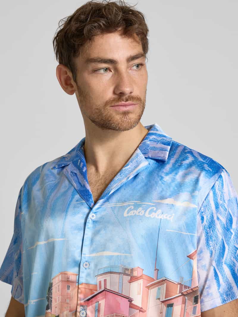 carlo colucci Oversized vrijetijdsoverhemd met knoopsluiting