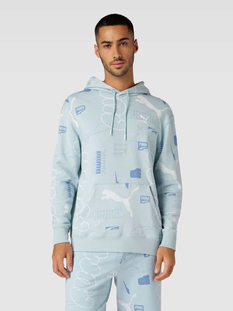 Hoodie met all-over labelmotief PUMA PERFORMANCE
