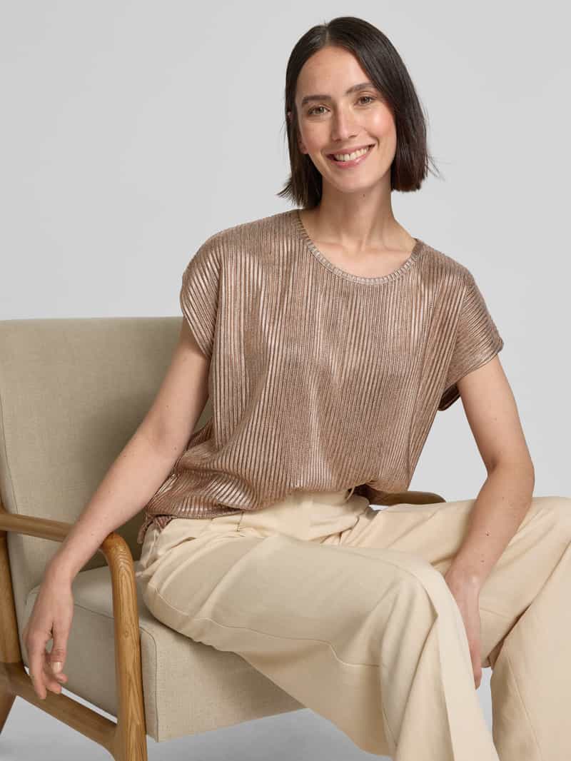 Betty Barclay T-shirt met geribde ronde hals