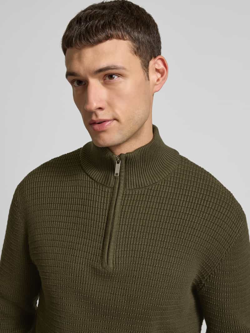 Selected Homme Gebreide pullover met opstaande kraag model 'THEO'