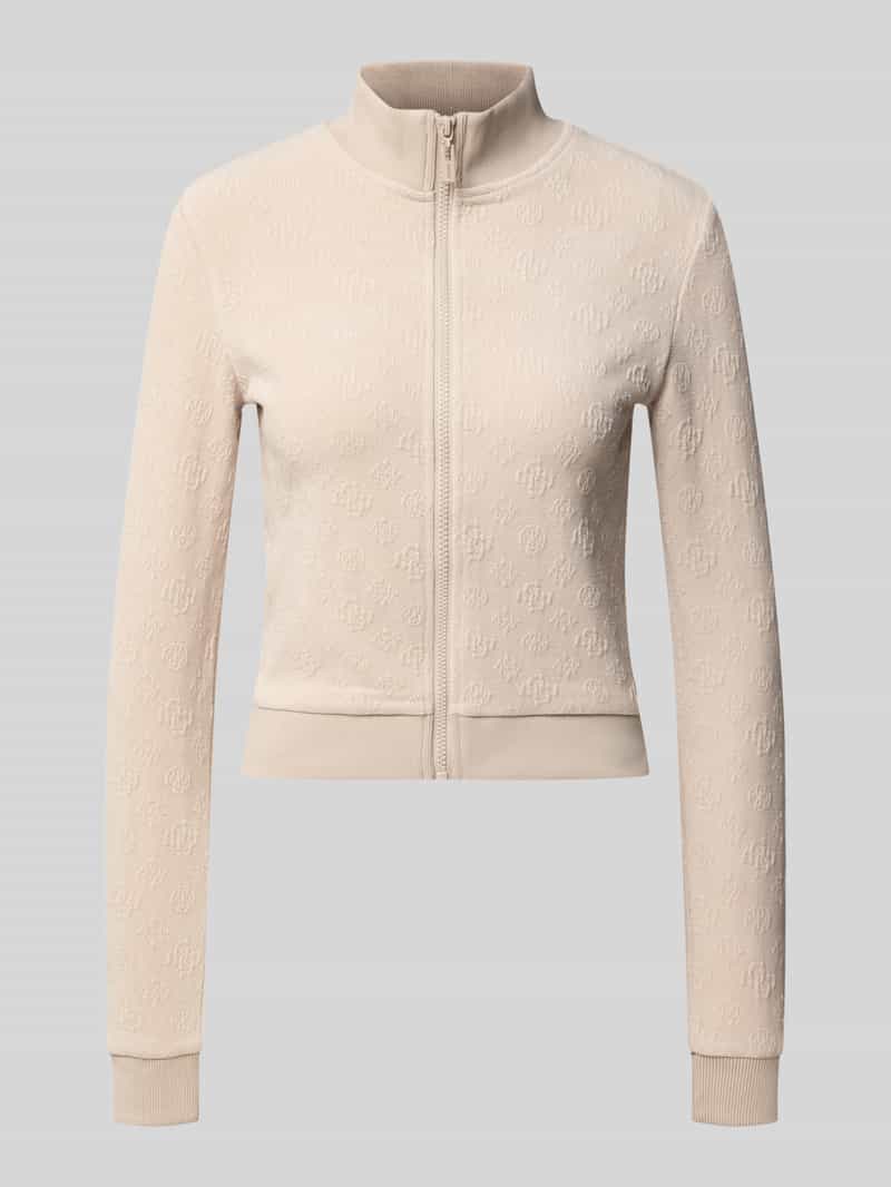 Slim fit sweatjack met opstaande kraag model 'LAUDOMIA'