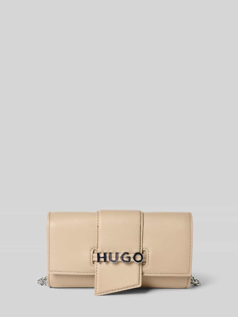 HUGO Clutch met labelapplicatie van metaal, model 'MEL 2.0'