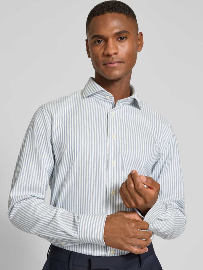 Profuomo Slim fit zakelijk overhemd met kentkraag