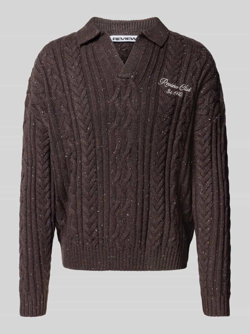 REVIEW Regular fit gebreide pullover met wol