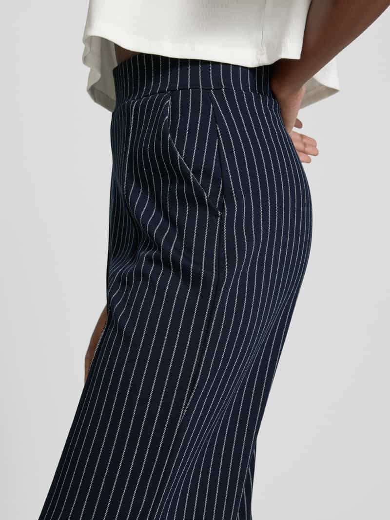 Ichi Wide leg stoffen broek met elastische band model 'KATE'