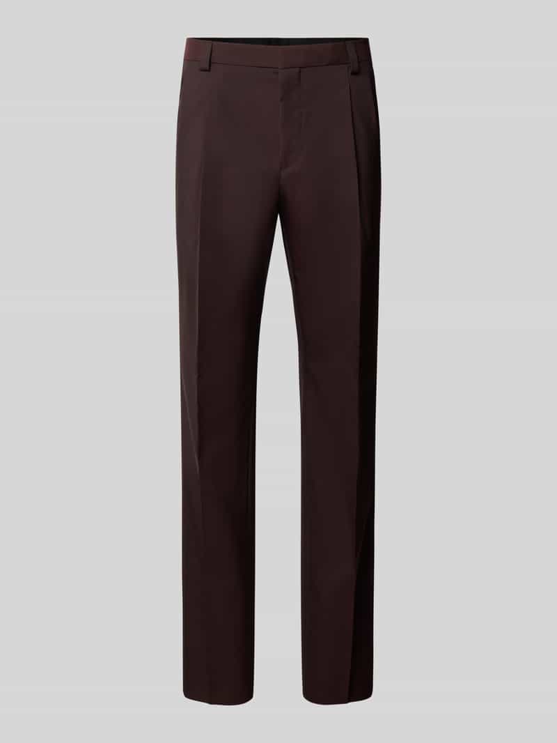 HUGO Regular waist zakelijke broek van scheerwol met bandplooi