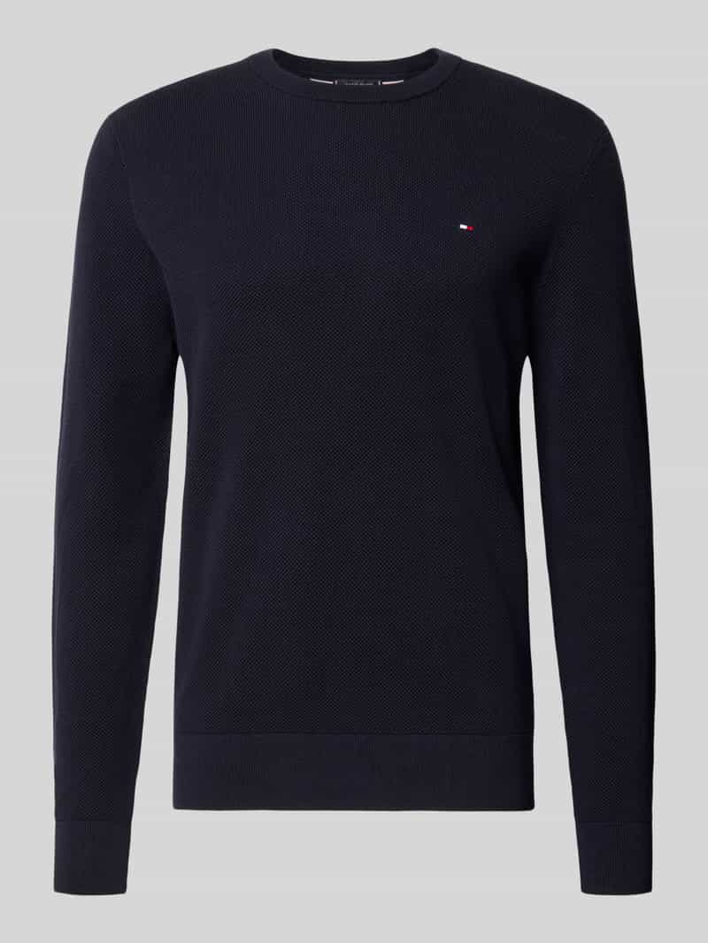 Tommy Hilfiger Regular fit pullover van puur katoen marineblauw