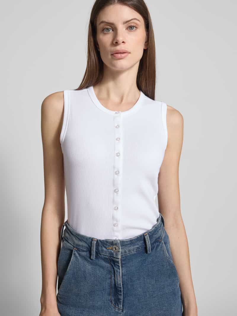 GAP Top met bandjes in riblook met knoopsluiting