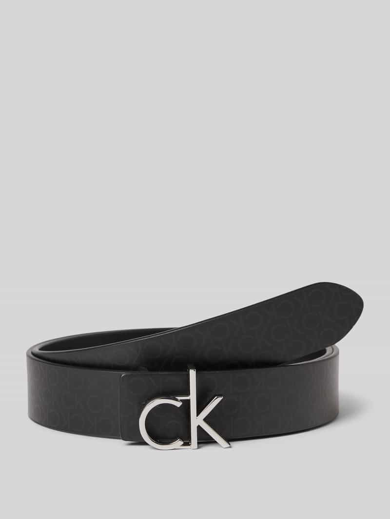 CK Calvin Klein Riem van buffelleer met labeldetail