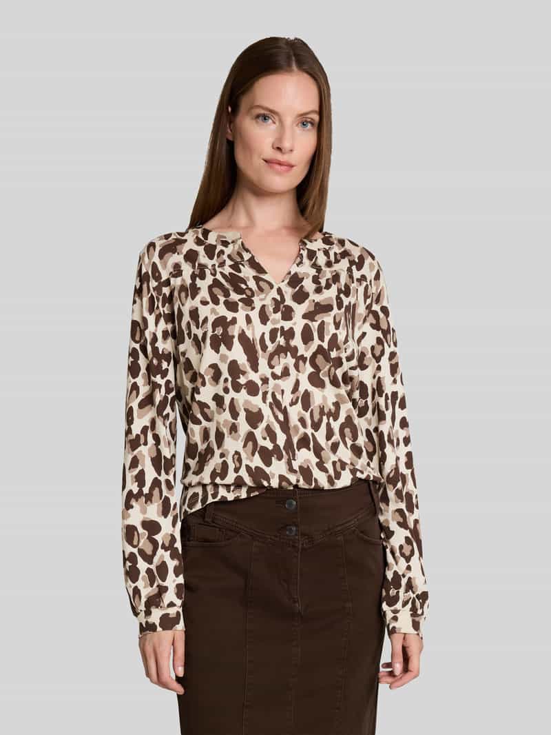 Tom Tailor Regular fit blouse met lange mouwen van mix van katoen en modal