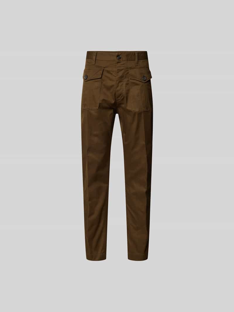 Stoffen broek met knoop- en ritssluiting