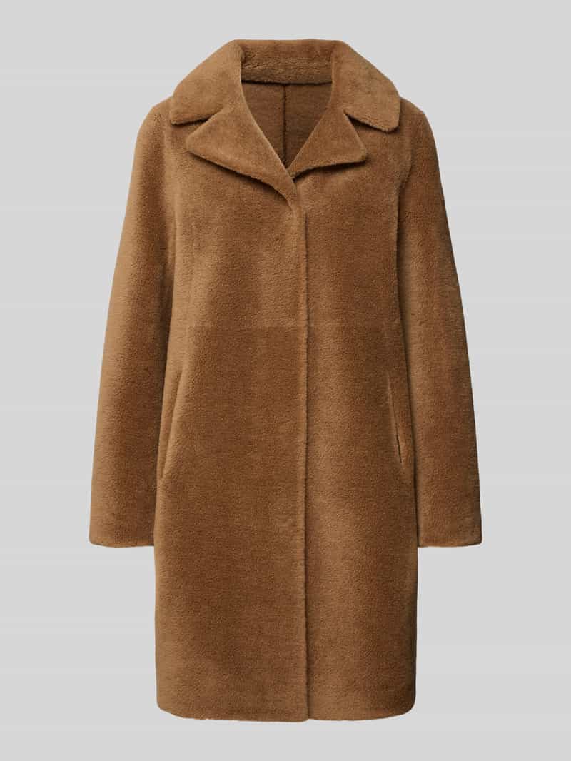 Regular fit Lange jas van imitatiebont van pure Wol Model 'VENUS'
