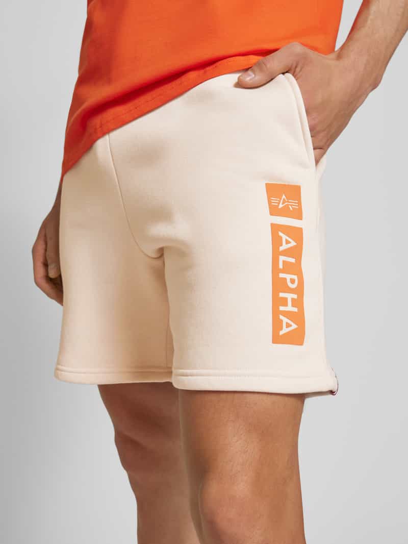 alpha industries Sweatshorts met elastische band en tunnelkoord