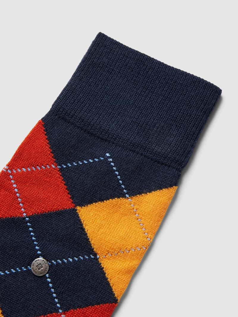 Burlington Sokken van scheerwolmix met labeldetails model 'EDINBURGH'