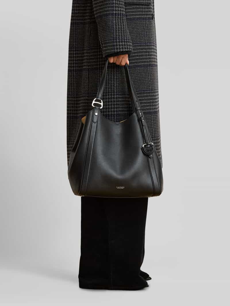 Lauren Ralph Lauren Shopper van kalfsnappa met binnenzakken zwart, foto 3