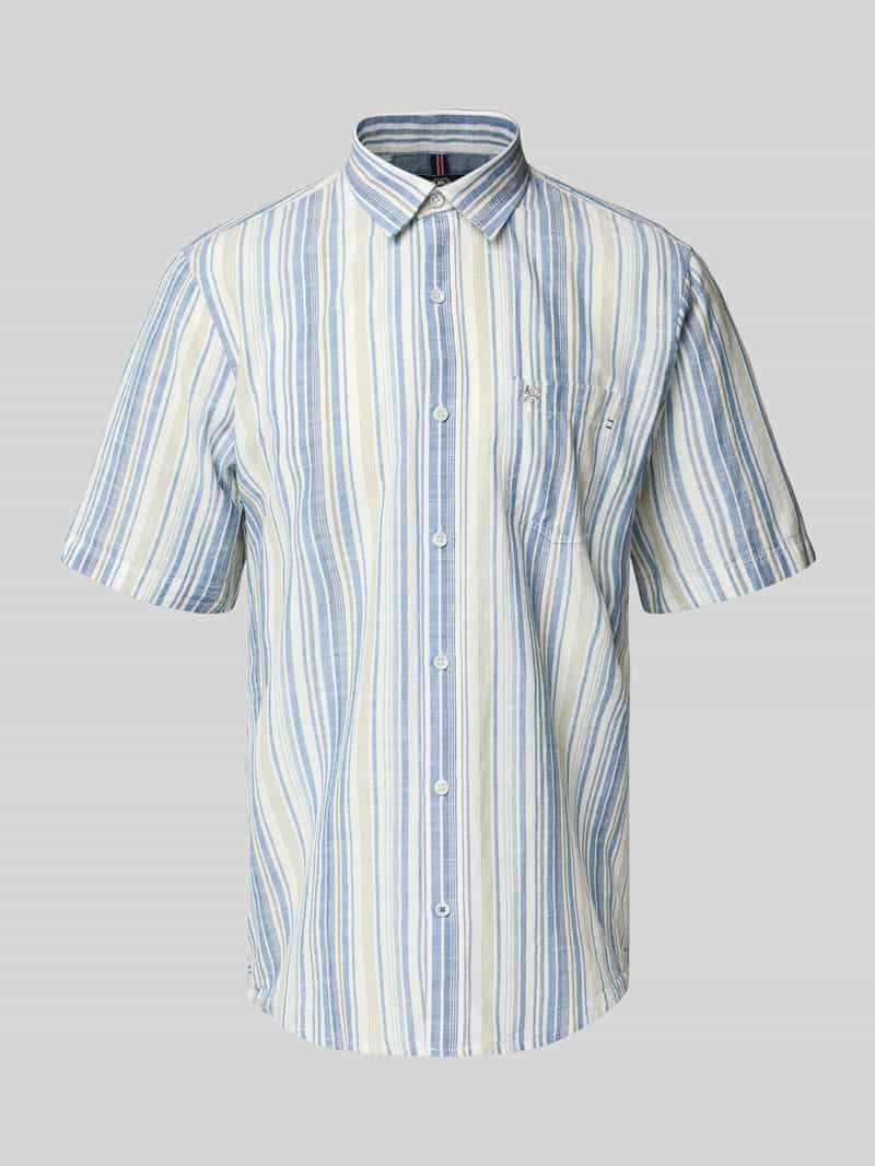 Lerros Slim fit vrijetijdsoverhemd met kentkraag