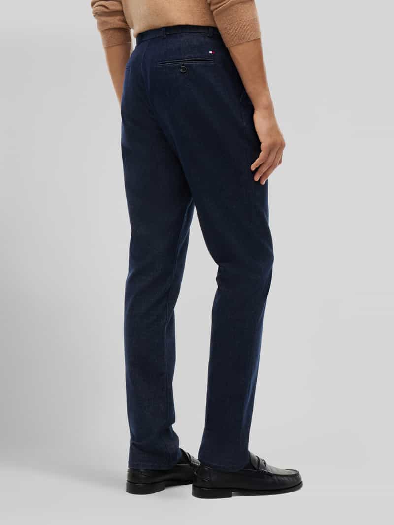 Tommy Hilfiger slim fit recht broek van katoenmix met viscose model 'DENTON'