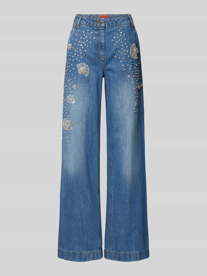 MAX&Co. Wide leg jeans met applicaties, model 'Moriana'