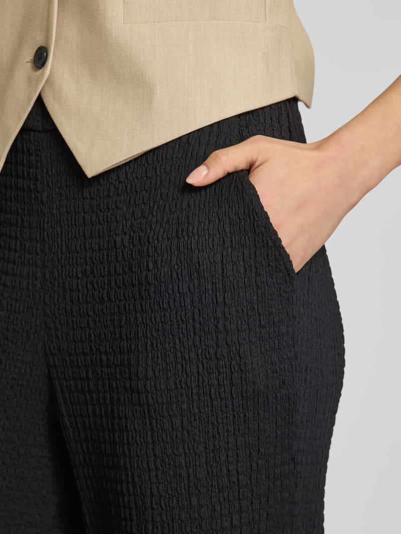 Jake*s Collection Flared stoffen broek met structuurmotief