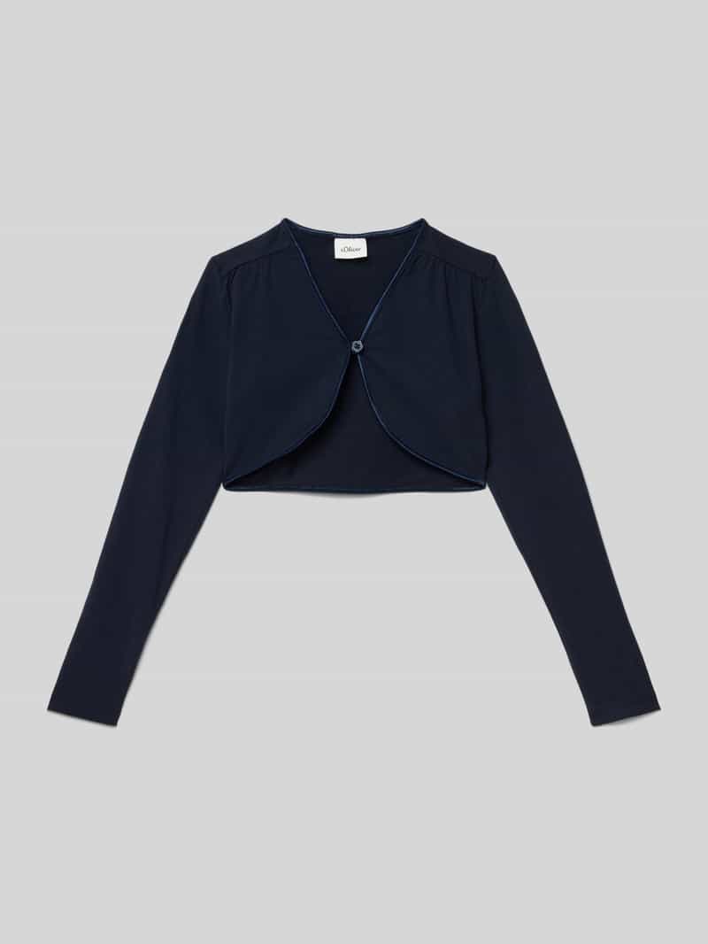 s.Oliver RED LABEL Regular fit bolero van jersey met bloemenknopen