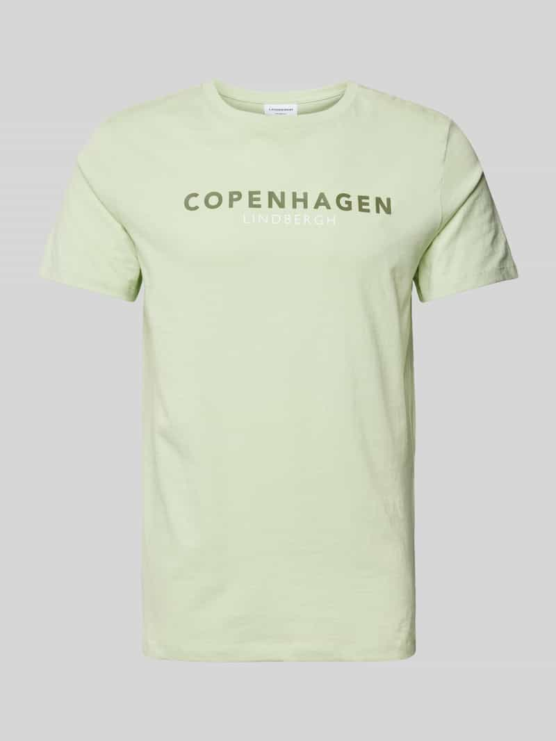 Lindbergh T-shirt met labelprint, model 'Copenhagen'